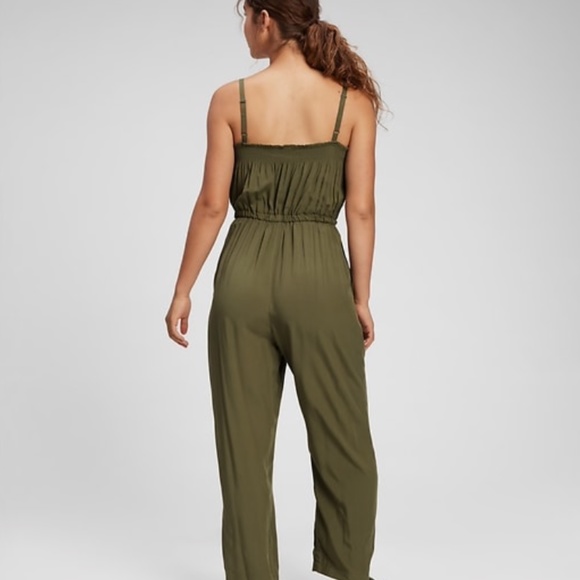 Green smocked jumpsuit Gap - Picture 2 of 4